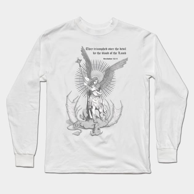 Michael Triumphed Over The Devil Long Sleeve T-Shirt by StGeorgeClothing